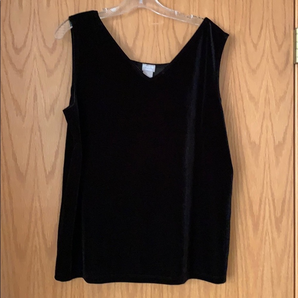 Black velvet Chico’s tank, Vneck.